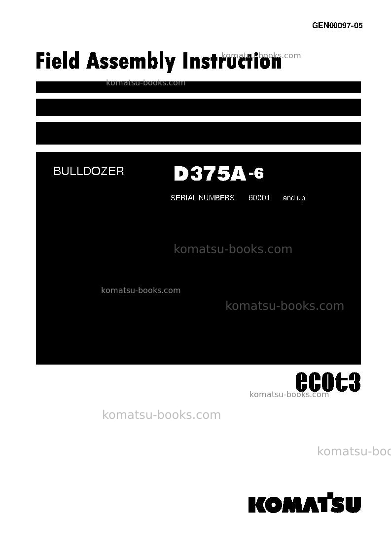 Komatsu d375a-6jpn Field assembly manual cover