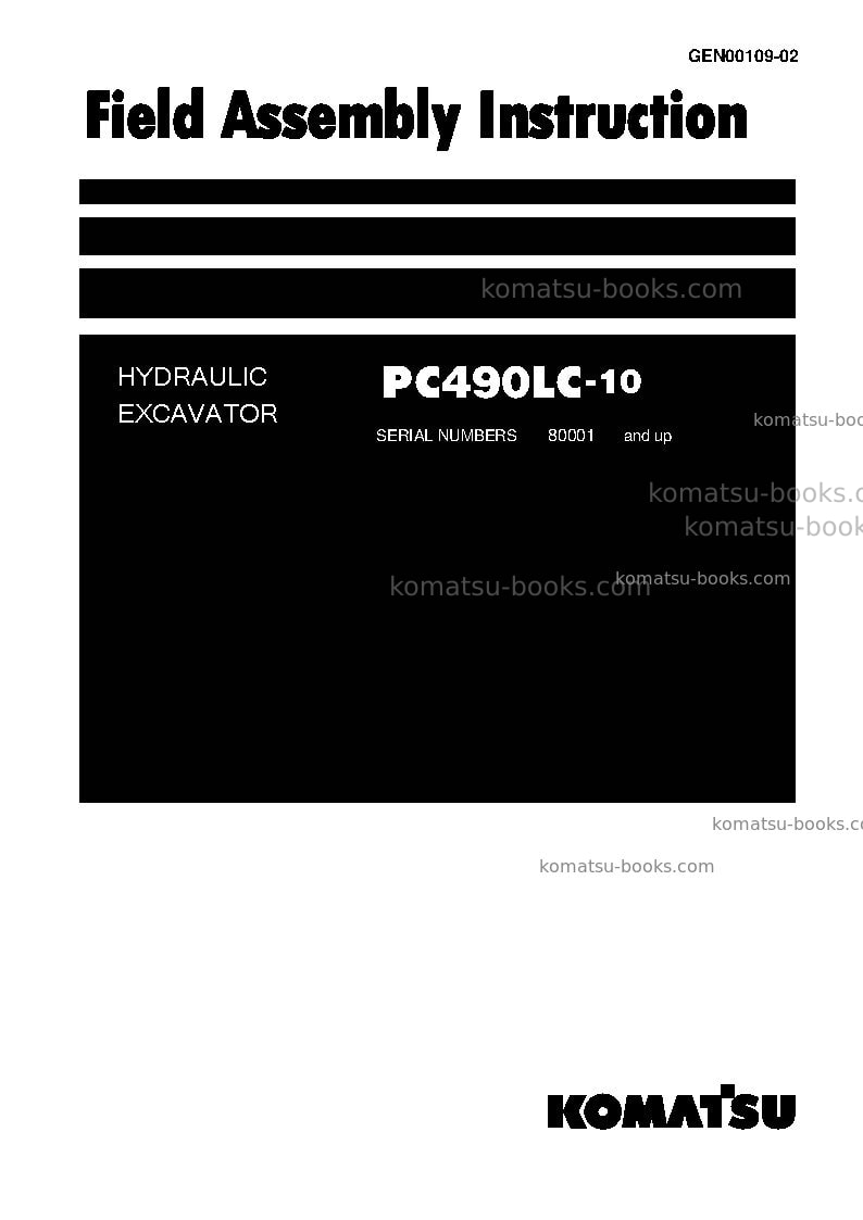Komatsu pc490lc-10jpn Field assembly manual cover