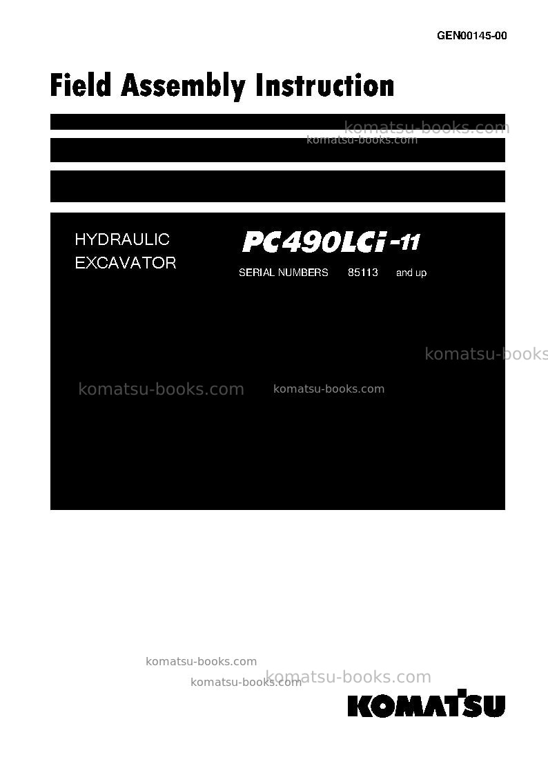Komatsu pc490lci-11jpn Field assembly manual cover
