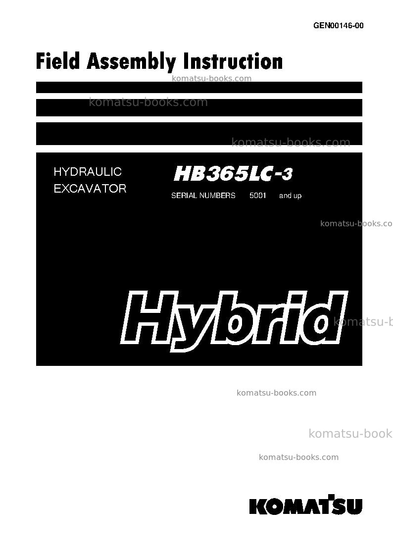 Komatsu hb365lc-3jpn-for eu Field assembly manual cover