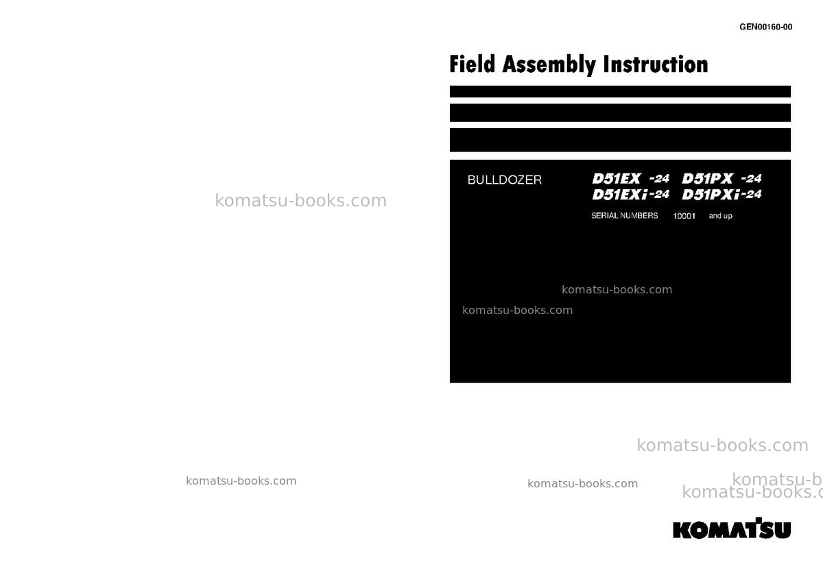 Komatsu d51ex-24jpn Field assembly manual cover Komatsu d51ex-24jpn Field assembly manual cover