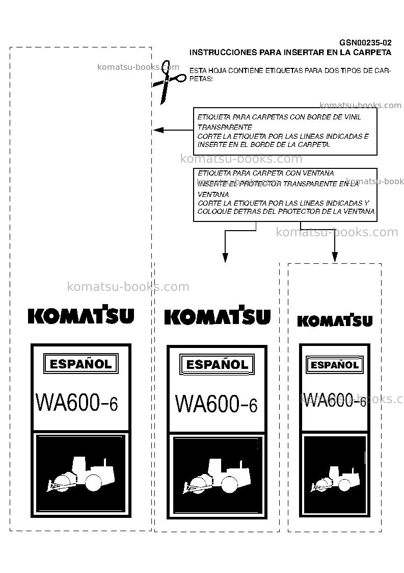 Komatsu wa600-6jpn Reparación y mantenimiento cover