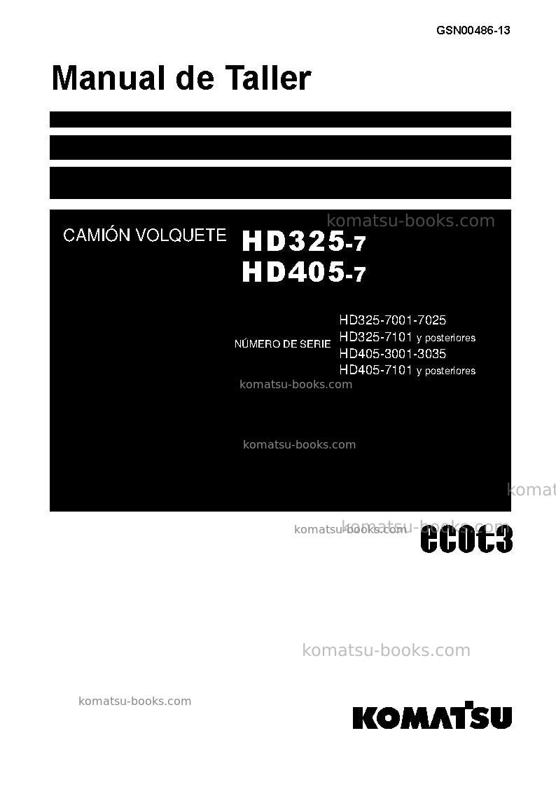 Komatsu hd325-7jpn Reparación y mantenimiento cover