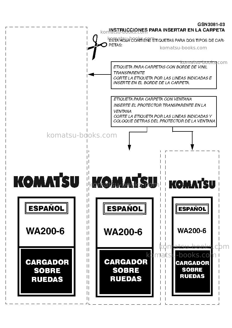 Komatsu wa200-6jpn Reparación y mantenimiento cover