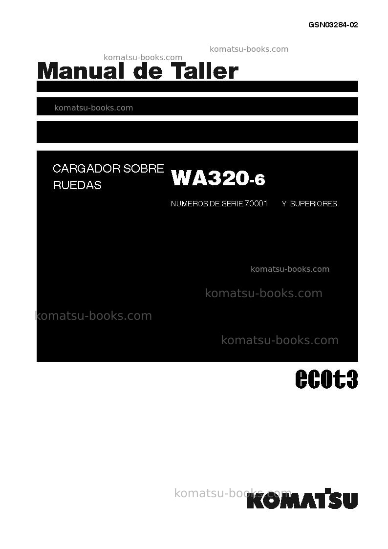 Komatsu wa320-6jpn Reparación y mantenimiento cover