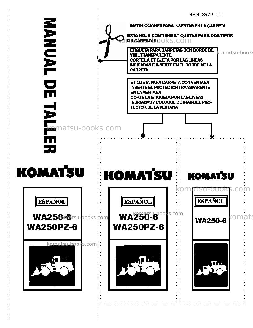 Komatsu wa250pz-6jpn Reparación y mantenimiento cover Komatsu wa250pz-6jpn Reparación y mantenimiento cover
