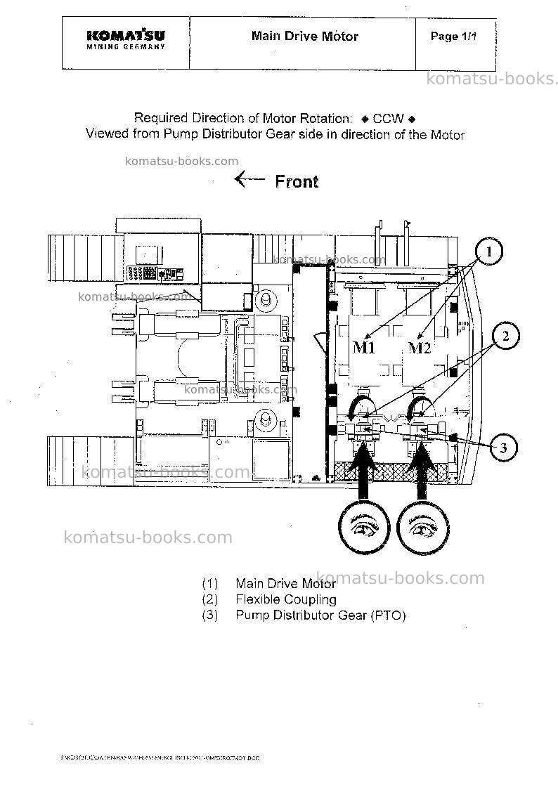 Komatsu pc8000-6deu-mian drive motor Operation manual cover Komatsu pc8000-6deu-mian drive motor Operation manual cover