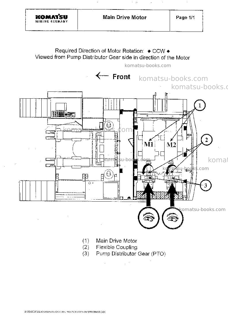 Komatsu pc8000-6deu-mian drive motor Operation manual cover