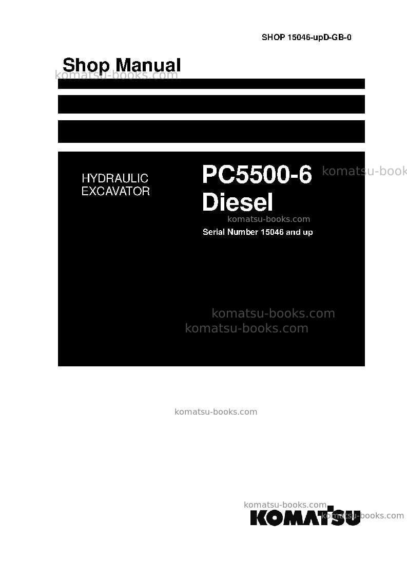 Komatsu pc5500-6deu Repair & maintenance cover Komatsu pc5500-6deu Repair & maintenance cover