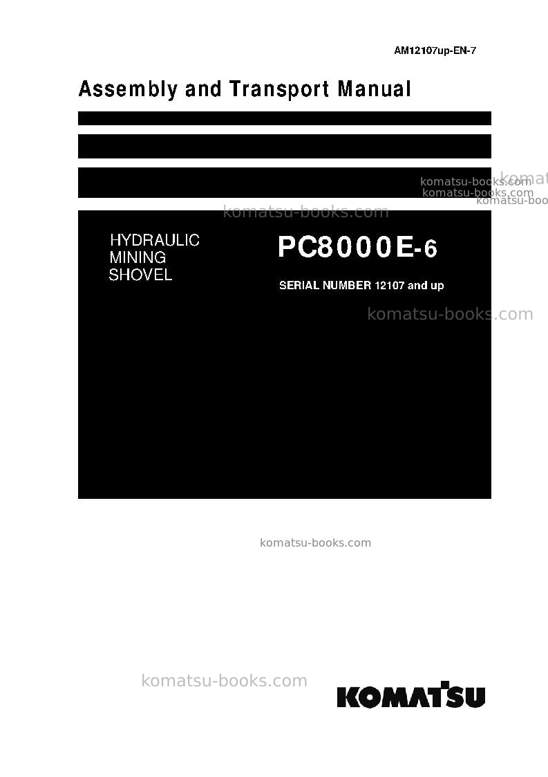 Komatsu pc8000e-6deu Field assembly manual cover