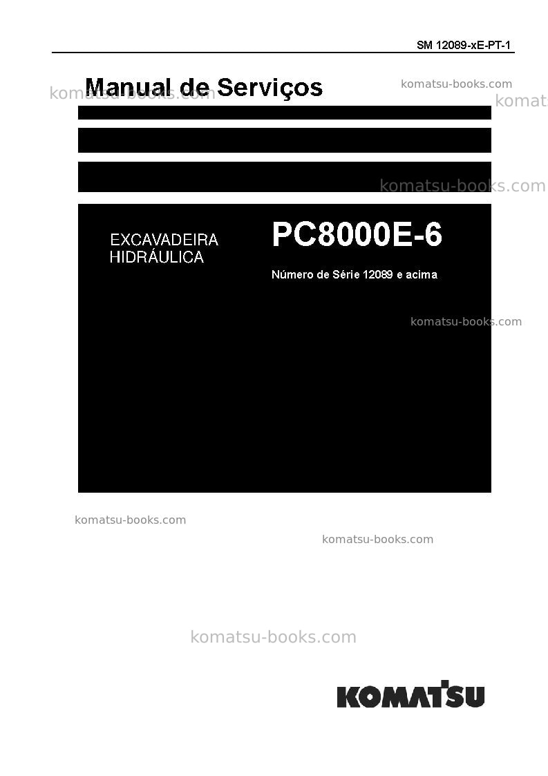 Komatsu pc8000e-6deu Reparo e manutenção capa Komatsu pc8000e-6deu Reparo e manutenção capa
