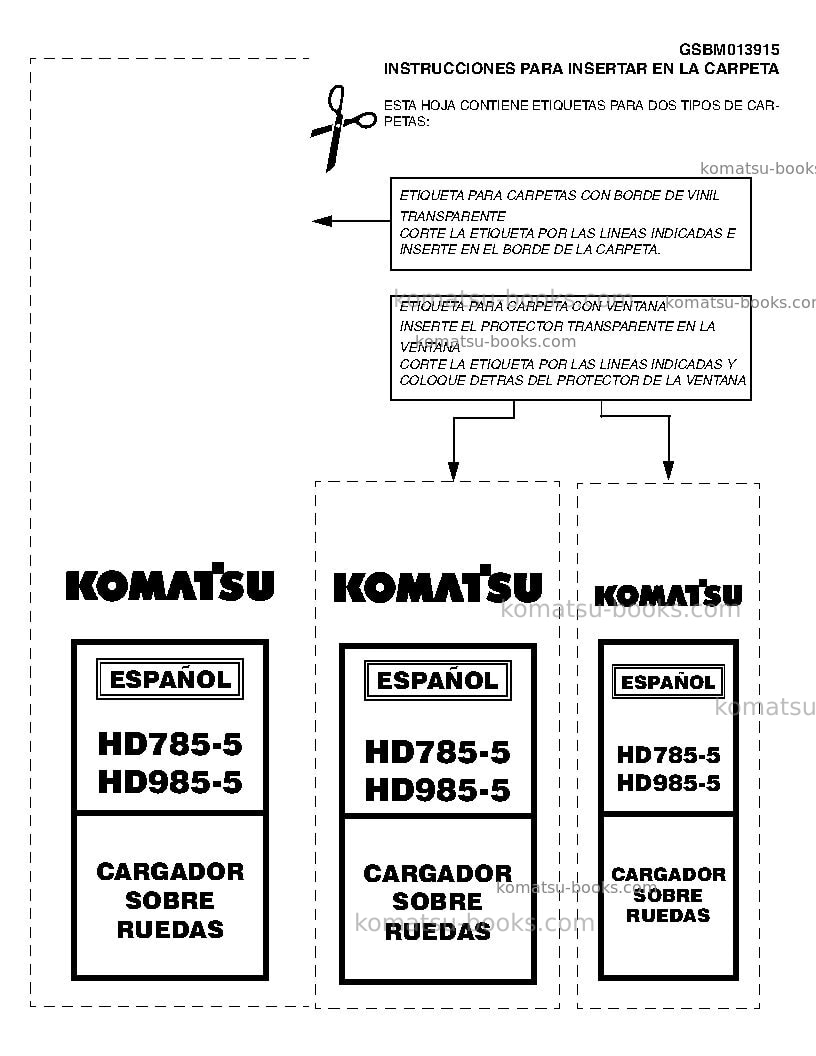 Komatsu hd785-5jpn Reparación y mantenimiento cover