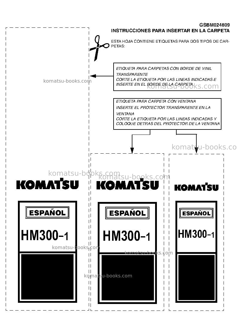 Komatsu hm300-1usa-l Reparación y mantenimiento cover