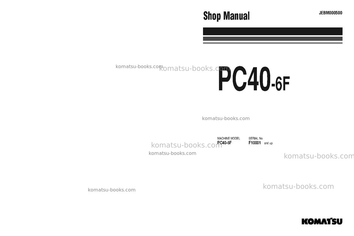 Komatsu pc40-6ita Repair & maintenance cover