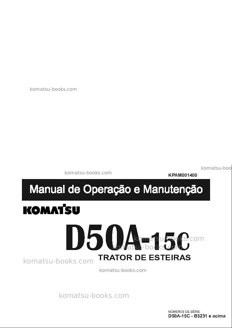 Komatsu d50a-15jpn Manual de operação capa Komatsu d50a-15jpn Manual de operação capa