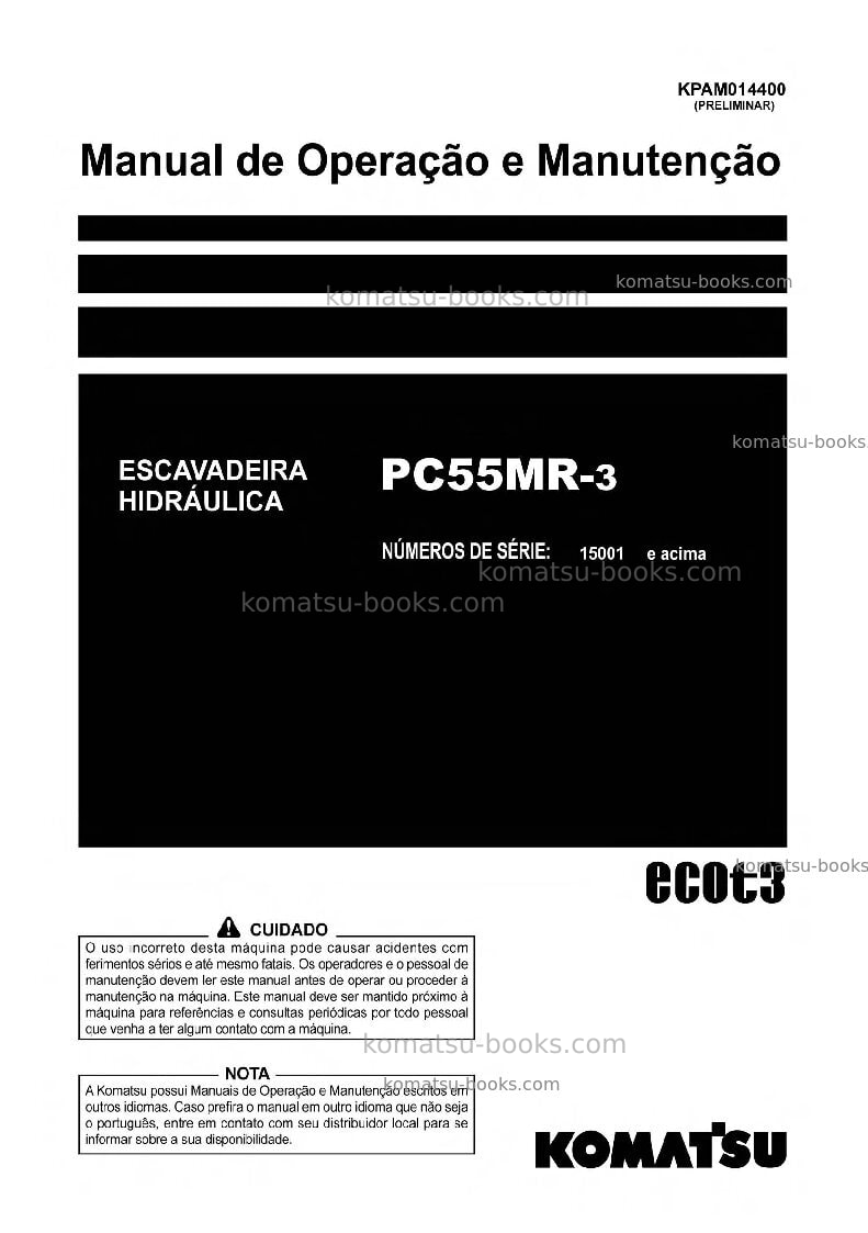 Komatsu pc55mr-3jpn Manual de operação capa