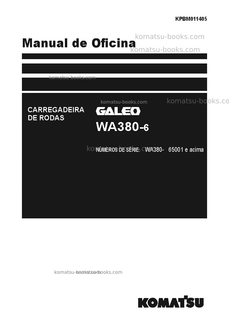Komatsu wa380-6jpn Reparo e manutenção capa