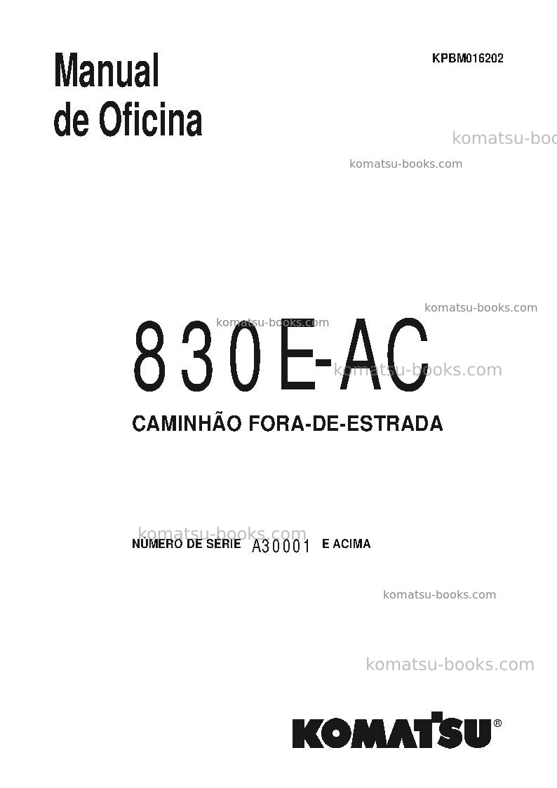 Komatsu 830e-acusa Reparo e manutenção capa
