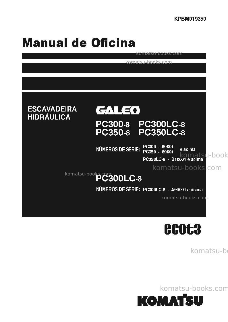 Komatsu pc300-8jpn Reparo e manutenção capa Komatsu pc300-8jpn Reparo e manutenção capa