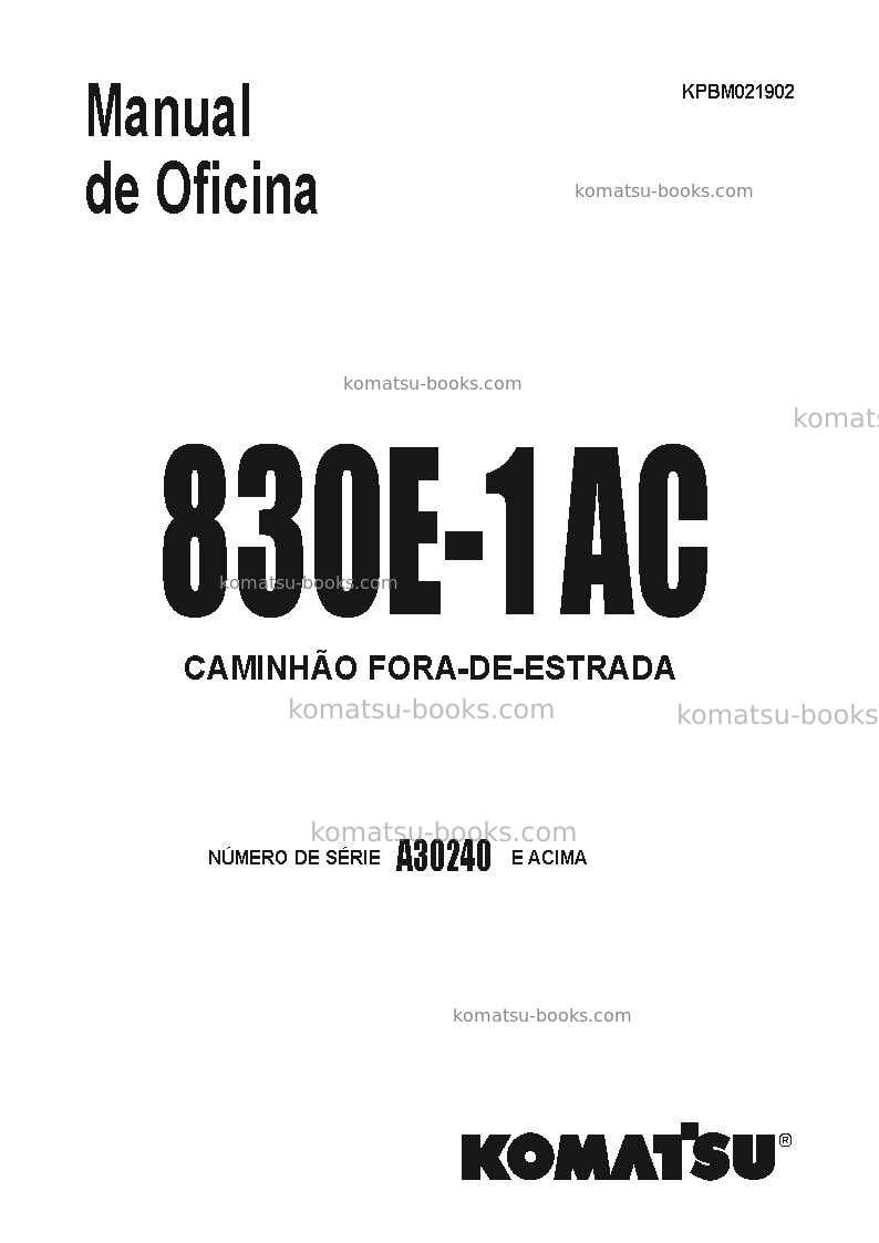 Komatsu 830e-1usa-ac Reparo e manutenção capa