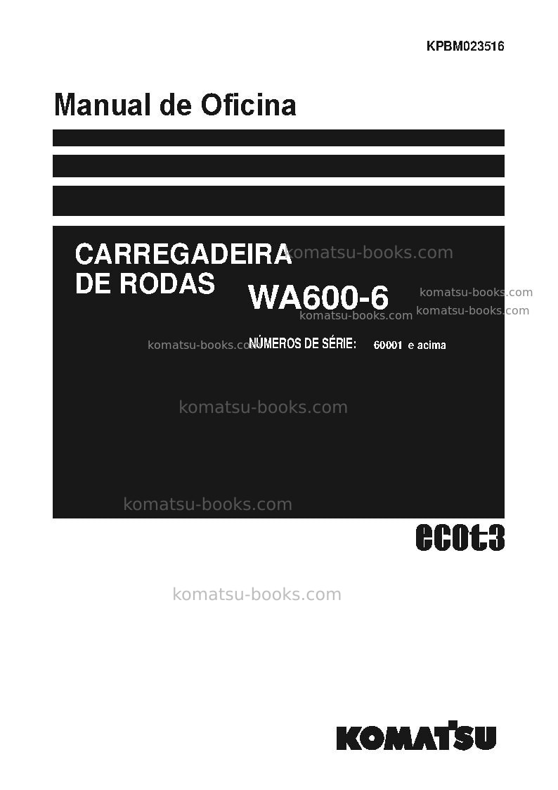 Komatsu wa600-6jpn Reparo e manutenção capa