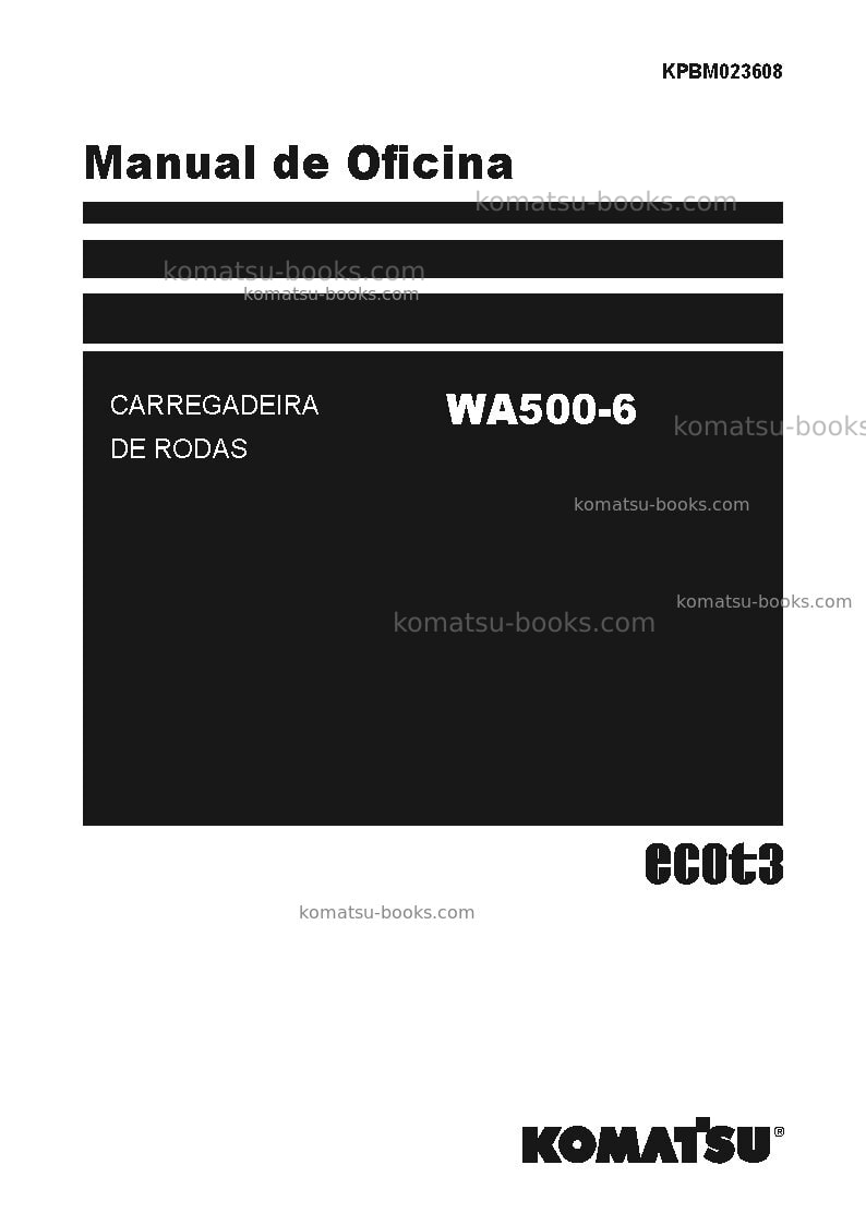 Komatsu wa500-6jpn-for n. america Reparo e manutenção capa Komatsu wa500-6jpn-for n. america Reparo e manutenção capa