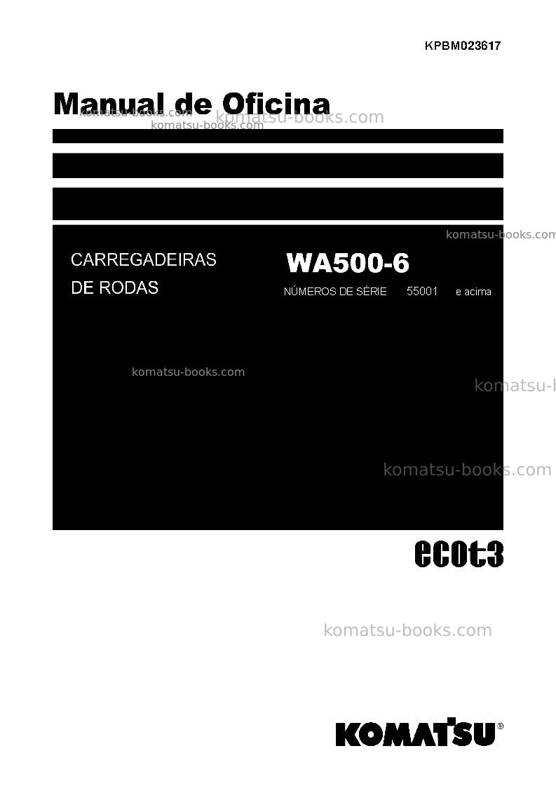 Komatsu wa500-6jpn Reparo e manutenção capa Komatsu wa500-6jpn Reparo e manutenção capa