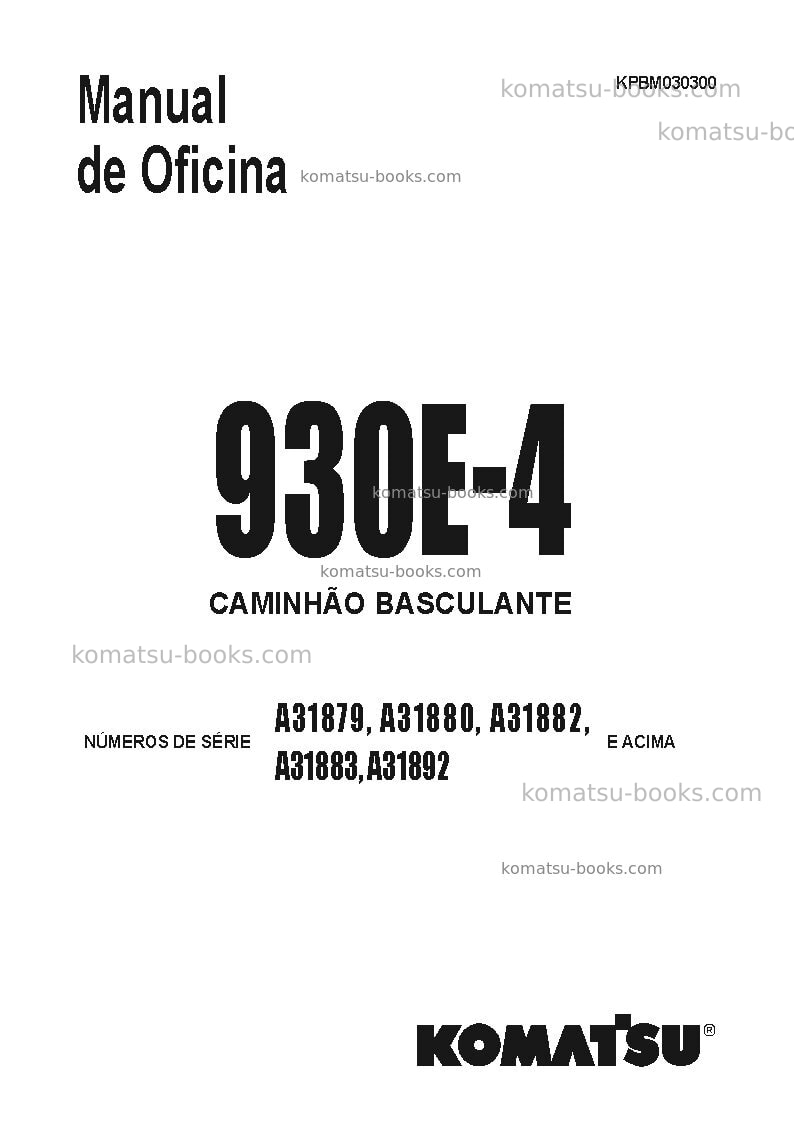 Komatsu 930e-4usa Reparo e manutenção capa