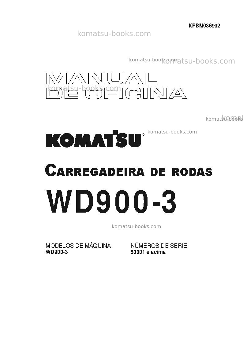 Komatsu wd900-3jpn Reparo e manutenção capa