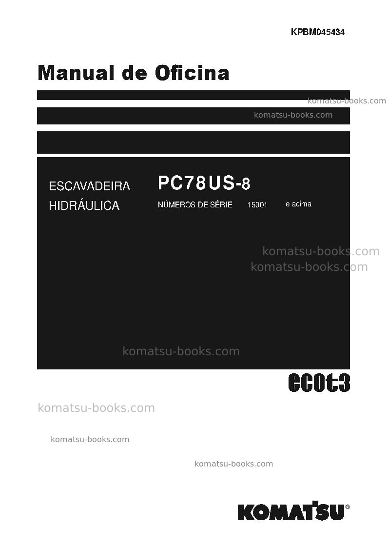 Komatsu pc78us-8jpn Reparo e manutenção capa Komatsu pc78us-8jpn Reparo e manutenção capa