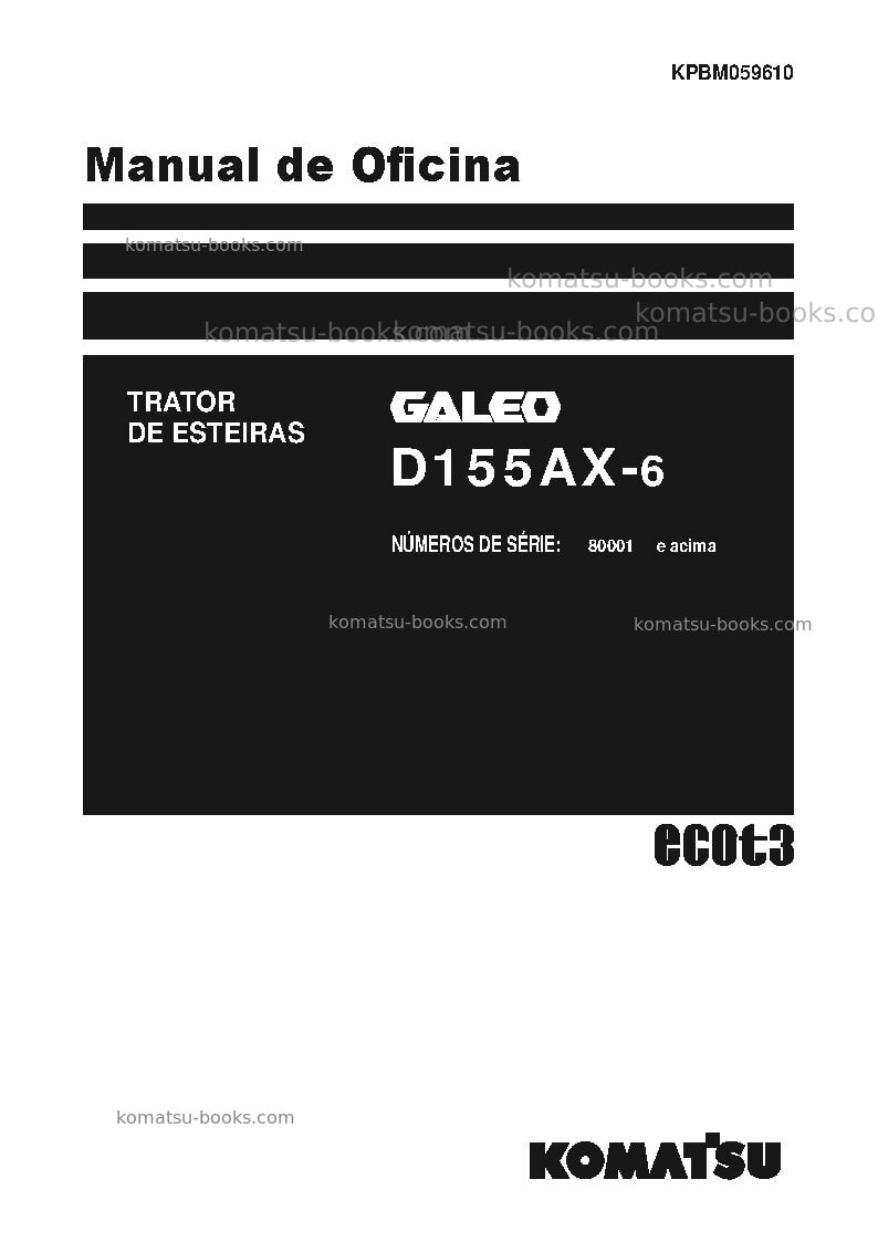 Komatsu d155ax-6jpn Reparo e manutenção capa Komatsu d155ax-6jpn Reparo e manutenção capa