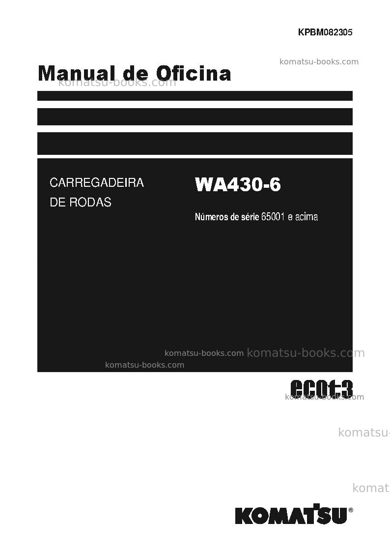 Komatsu wa430-6jpn Reparo e manutenção capa