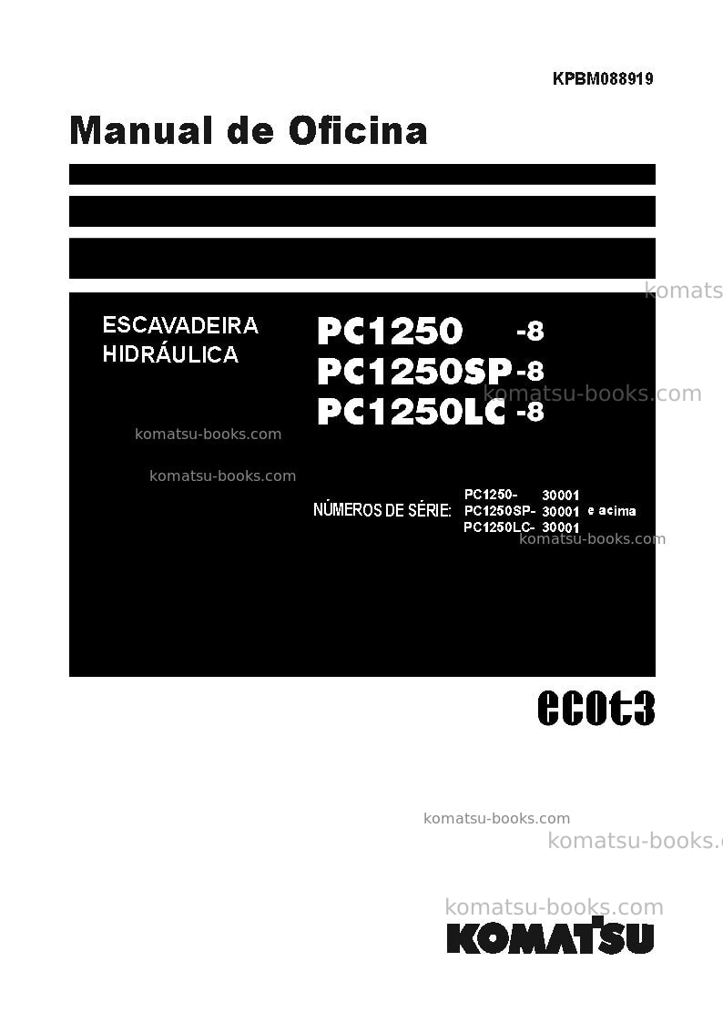 Komatsu pc1250lc-8jpn Reparo e manutenção capa