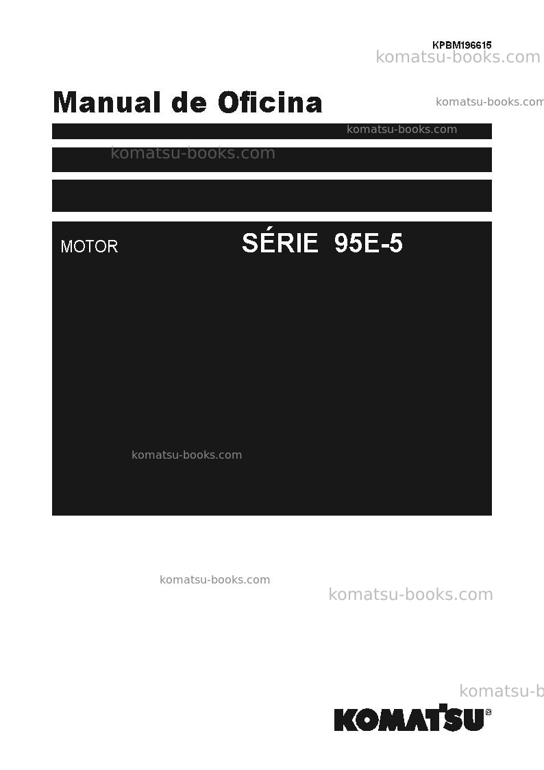 Komatsu 95e-5 seriesjpn Reparo e manutenção capa