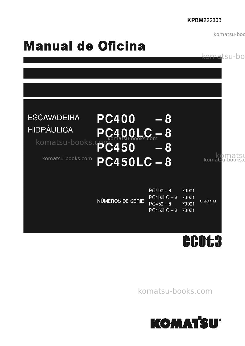 Komatsu pc450-8jpn Reparo e manutenção capa Komatsu pc450-8jpn Reparo e manutenção capa