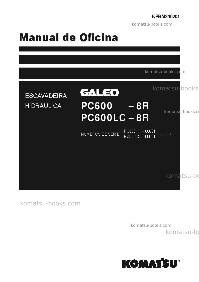 Komatsu pc600-8jpn-r Reparo e manutenção capa