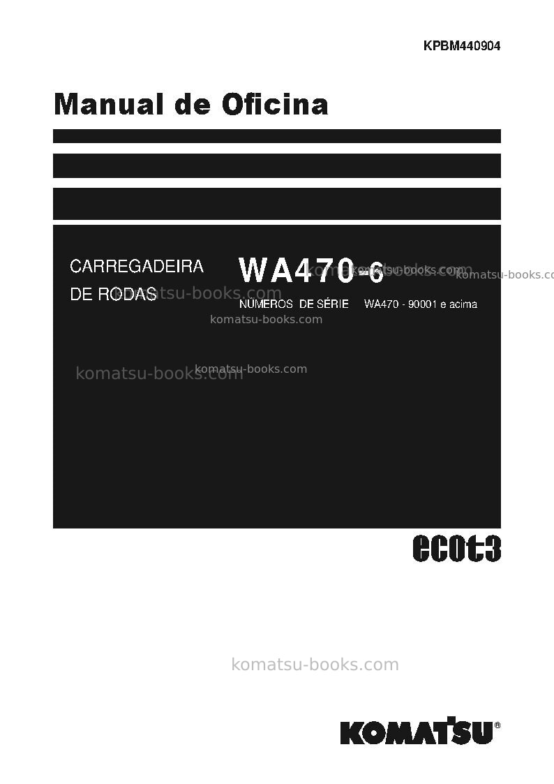 Komatsu wa470-6jpn Reparo e manutenção capa