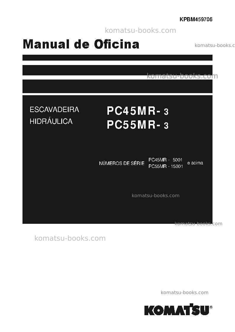 Komatsu pc45mr-3jpn Reparo e manutenção capa Komatsu pc45mr-3jpn Reparo e manutenção capa