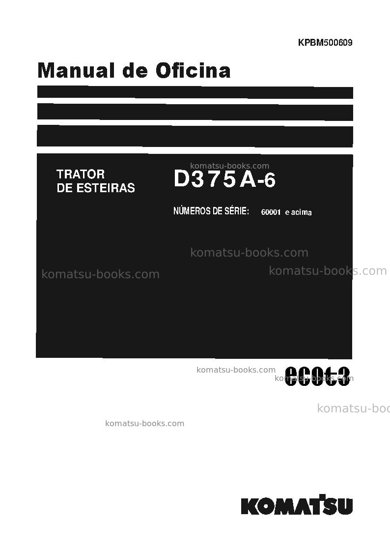 Komatsu d375a-6jpn Reparo e manutenção capa