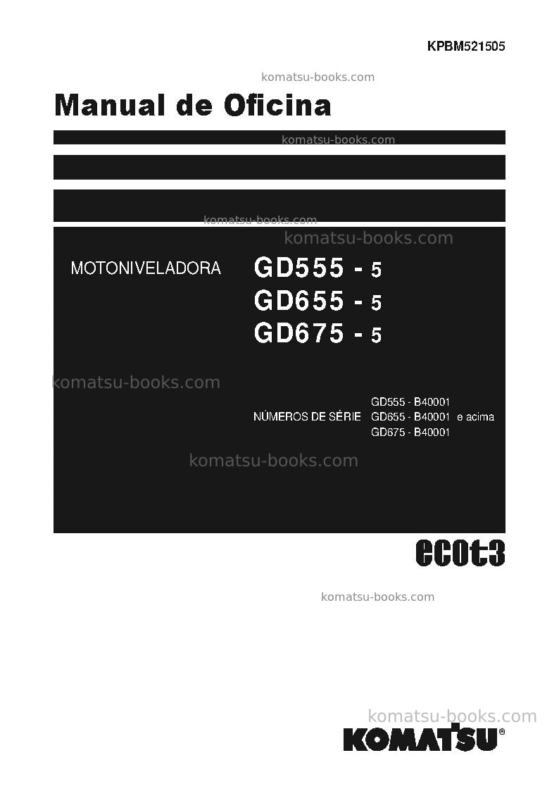 Komatsu gd655-5bbra Reparo e manutenção capa Komatsu gd655-5bbra Reparo e manutenção capa