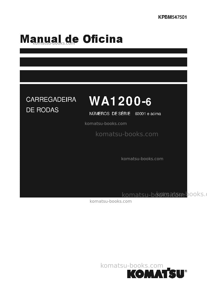 Komatsu wa1200-6jpn Reparo e manutenção capa Komatsu wa1200-6jpn Reparo e manutenção capa