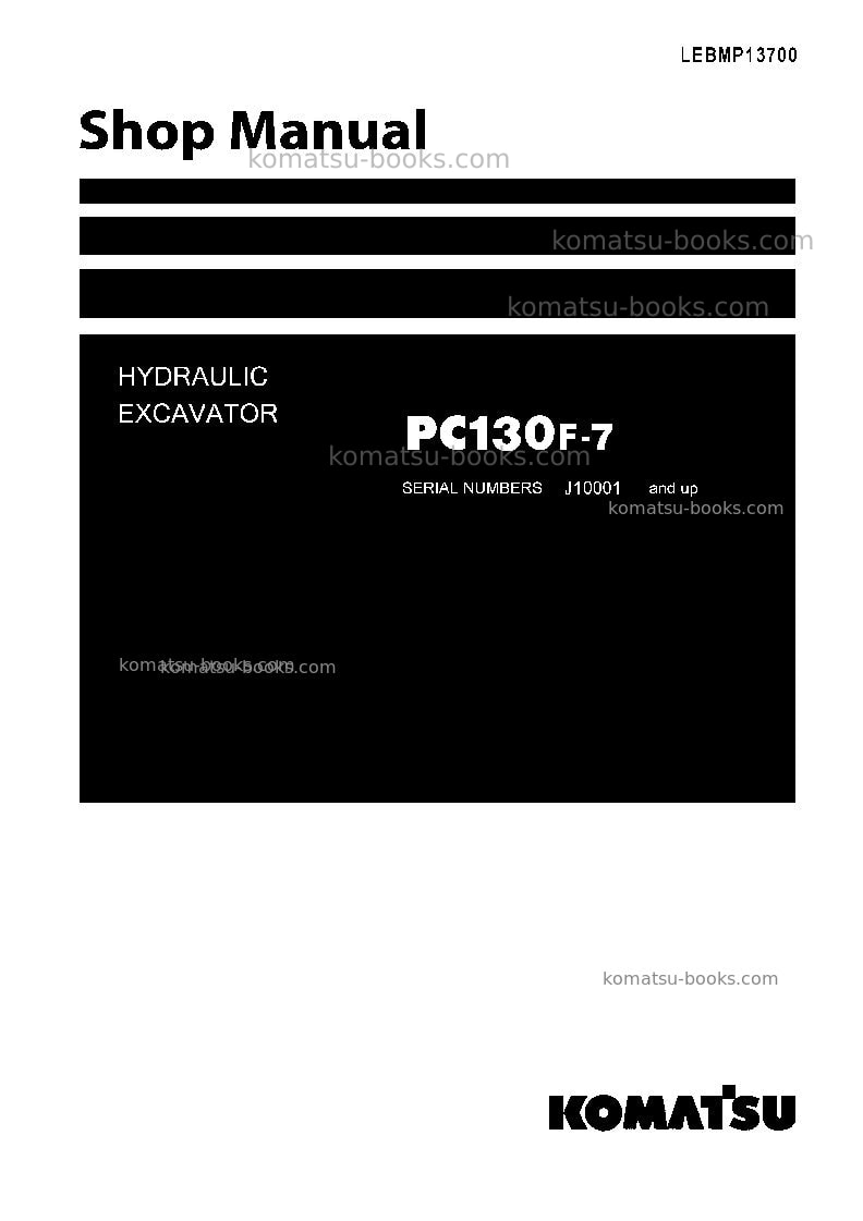 Komatsu pc130f-7idn Repair & maintenance cover Komatsu pc130f-7idn Repair & maintenance cover