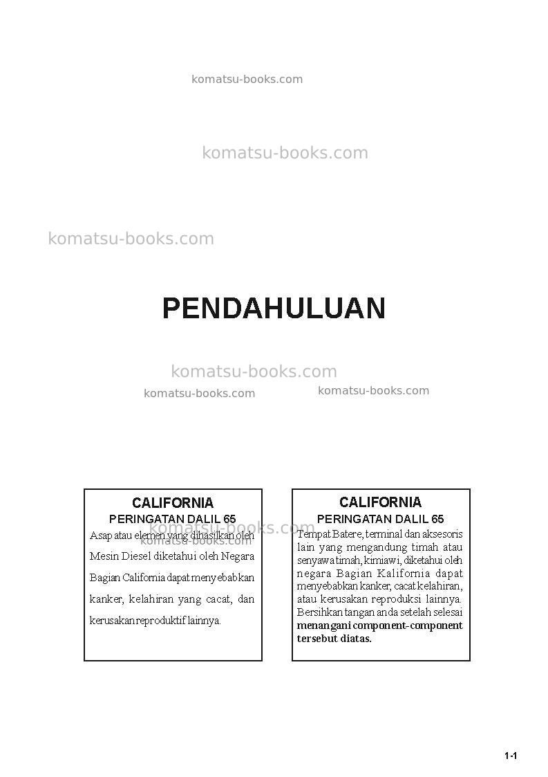 Komatsu pc200-7idn Operation manual cover