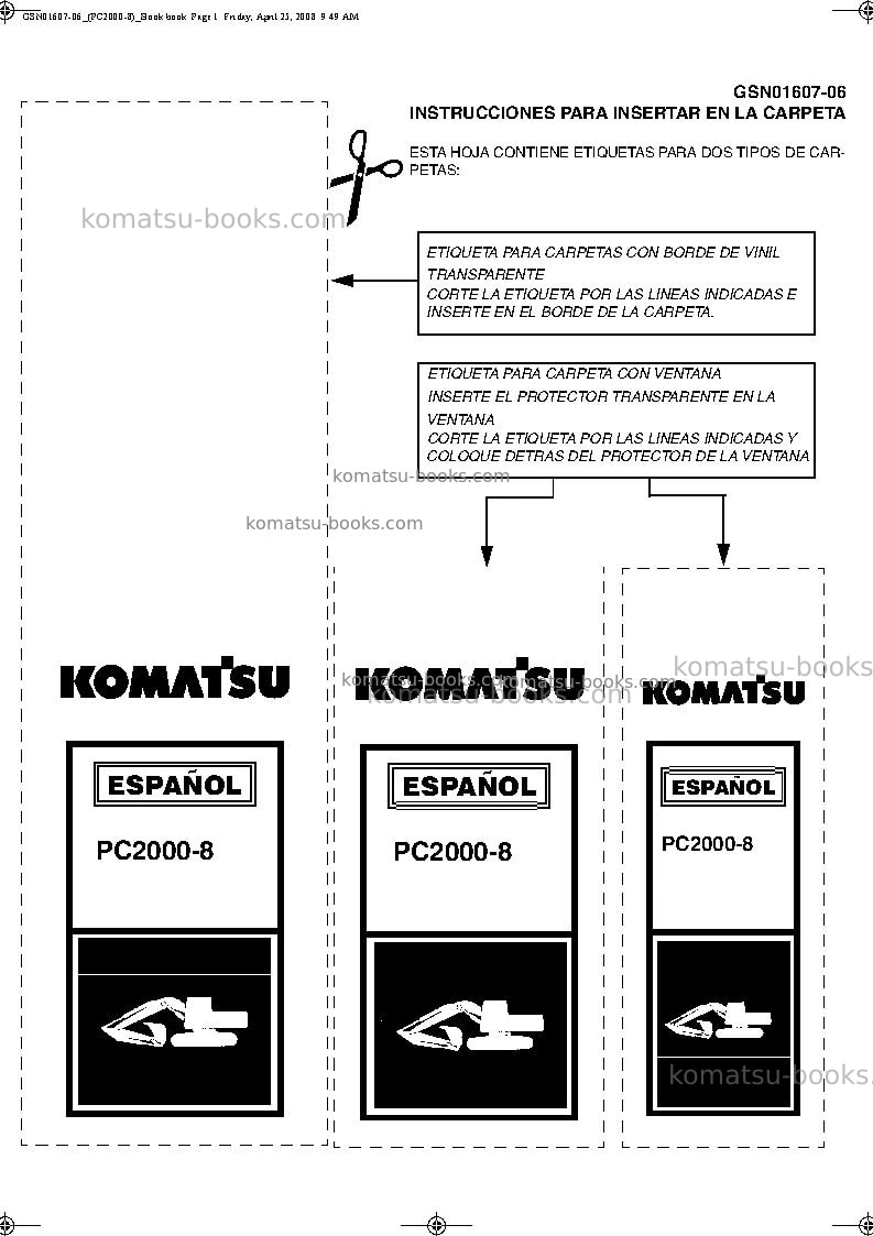 Komatsu pc2000-8jpn--30c degree Reparación y mantenimiento cover