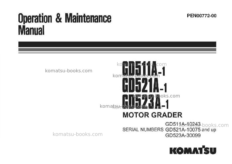 Komatsu gd523a-1jpn Operation manual cover