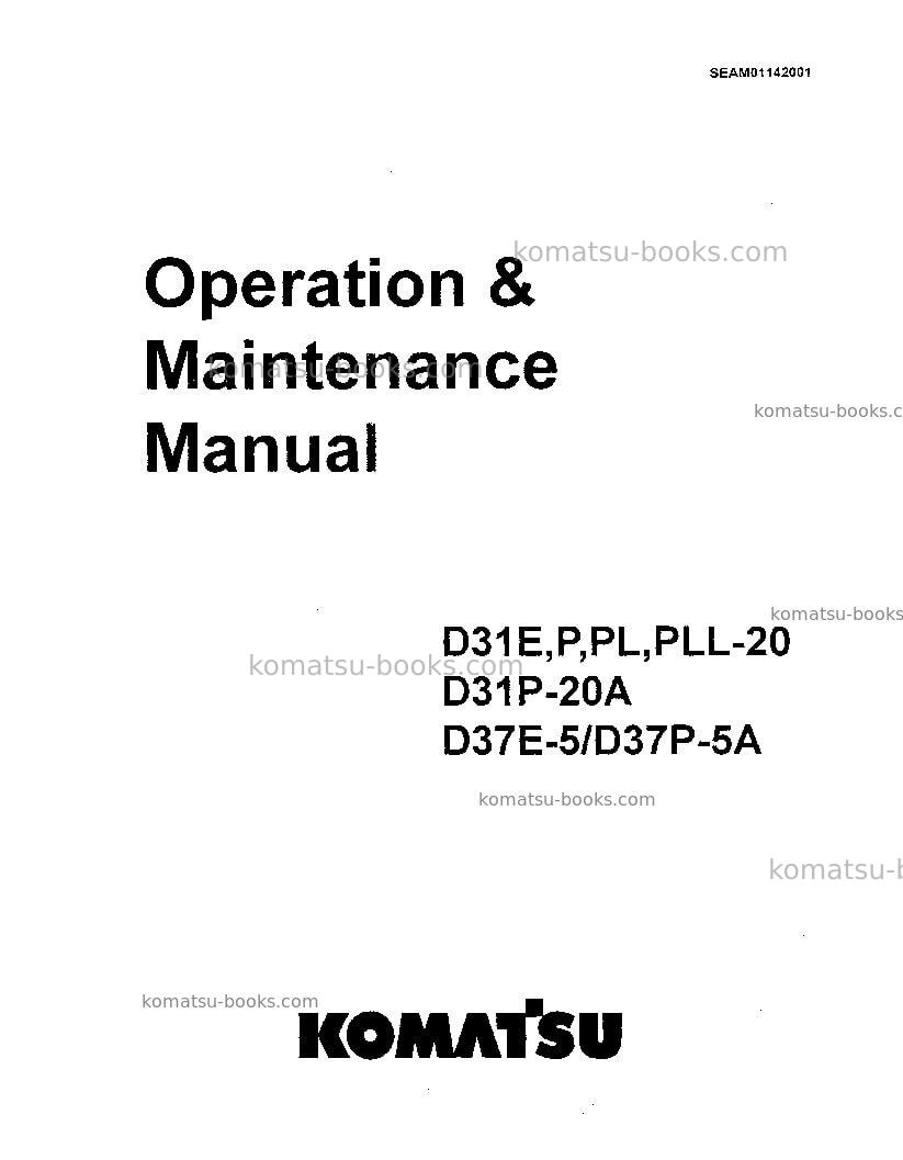Komatsu d31e-20jpn-trimming dozer for china Operation manual cover Komatsu d31e-20jpn-trimming dozer for china Operation manual cover