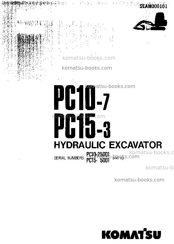 Komatsu pw170-5gbr-k Operation manual cover