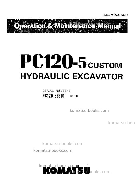 Komatsu pc120-5jpn-custom Operation manual cover Komatsu pc120-5jpn-custom Operation manual cover