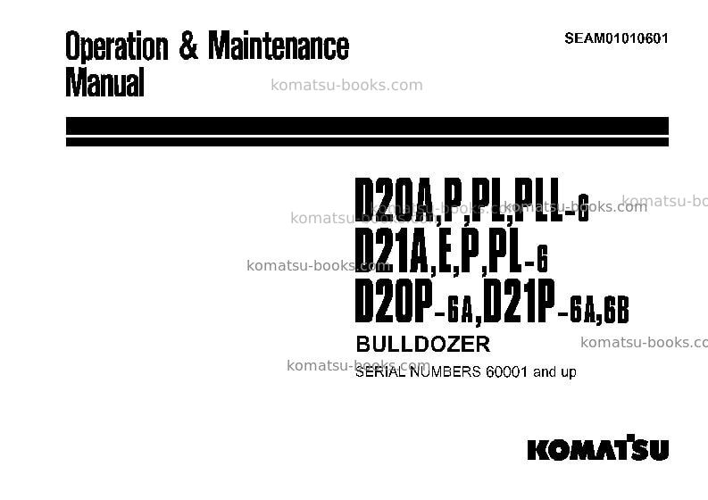 Komatsu d20pll-6jpn Operation manual cover Komatsu d20pll-6jpn Operation manual cover