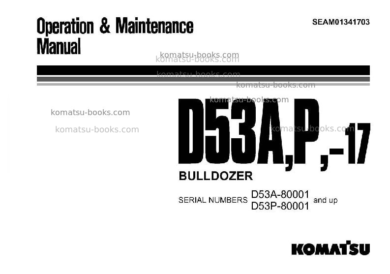 Komatsu d53p-17jpn Operation manual cover